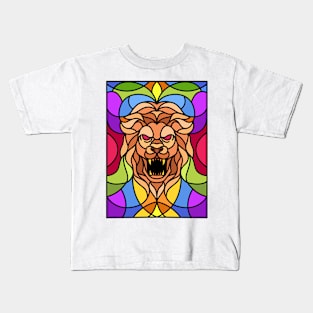 Lion Glass Stained Kids T-Shirt